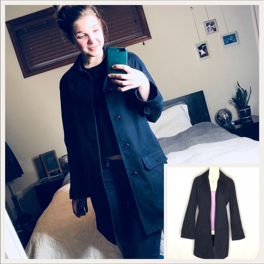A.P.C. single breasted coat - dark Navy -size M